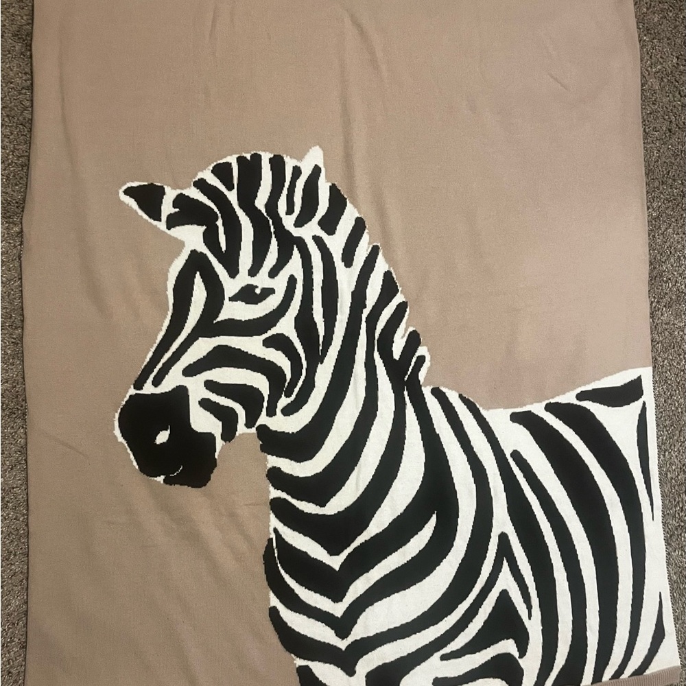 West Elm x Pottery Barn Kids Zebra Blanket in Tan and Black